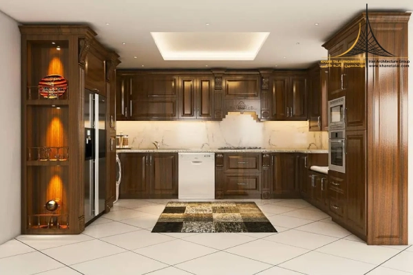 طراحی داخلی آشپزخانه و نورپردازی